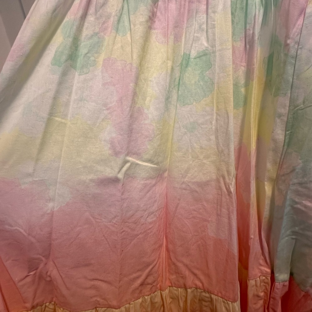 Tiered Pastel Tie-Dye Maxi Dress with Shoulder Ties - Picture 4 of 6